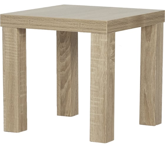 Изображение товара Стол журнальный квадратный деревянный Divan24 35x35 см, кофейный столик маленький, Дуб Сонома 77000283