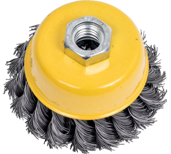Изображение товара Щетка для УШМ 75мм М14 Чашка двухрядная стальная проволока 0.5мм Эврика ER-12075 952263