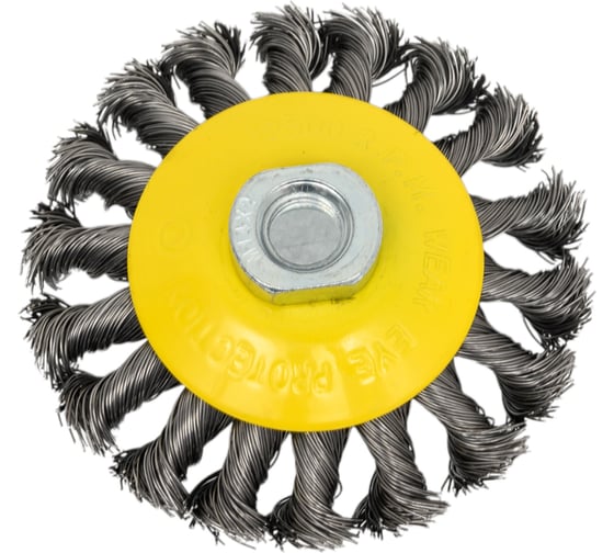 Изображение товара Щетка для УШМ 100мм М14 Тарелка стальная проволока 0.5мм Эврика ER-15100 929947