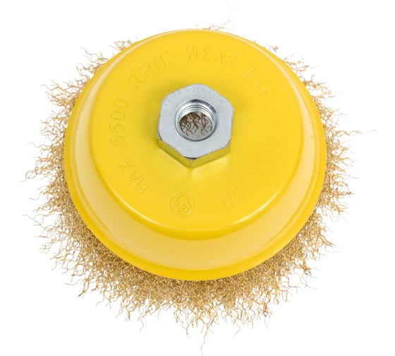 Изображение товара Щетка для УШМ 125мм М14 Чашка латунированная стальная проволока 0.3мм Эврика ER-25125 705474
