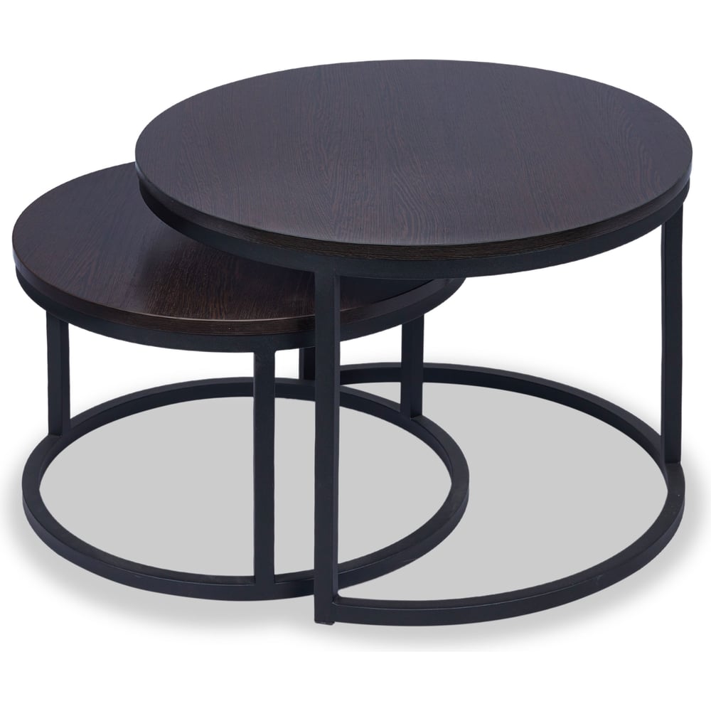 Изображение товара Комплект журнальных столиков Белла №6 венге лофт металлические ножки двойной Стиль