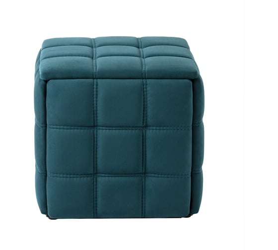 Изображение товара Пуф-трансформер Divan24 5 в 1 зеленый, велюр, 50x50x53 см 63000315