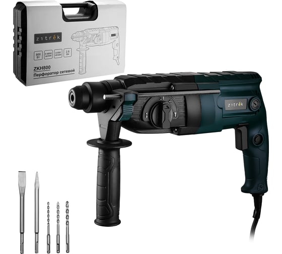Изображение товара Перфоратор сетевой Zitrek ZKH800 в кейсе, с набором из 5 буров, 800 Вт 085-1051