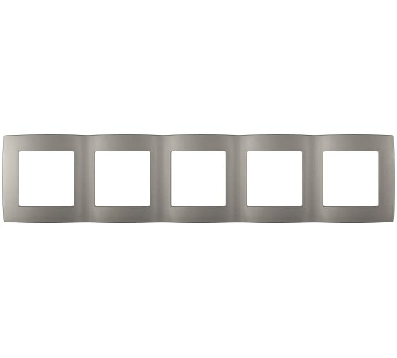 Изображение товара Рамка для розеток и выключателей ЭРА серия 12, 12500516 на 5 постов, титан Б0065743
