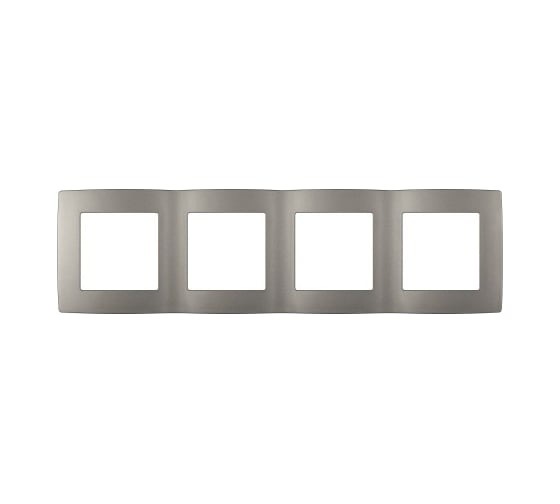 Изображение товара Рамка для розеток и выключателей ЭРА серия 12, 12510416 на 4 поста, Сатин, титан Б0065751