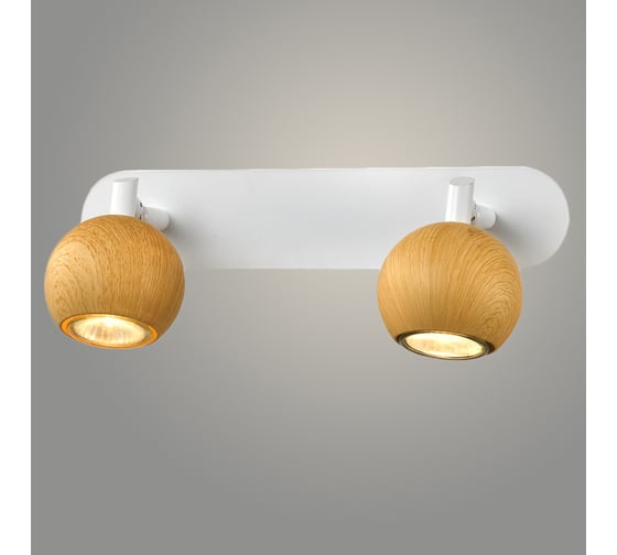 Изображение товара Спот РОСТОК 22000/2 WOOD+WT дерево/белый 2x25W GU10 h115, WAN23 988033884