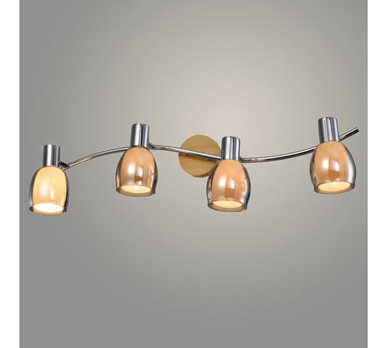 Изображение товара Спот РОСТОК 19811/4 CH+WOOD хром/дерево 4x40W E14 h130, WAN23 988367601