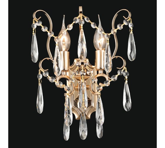 Изображение товара Бра РОСТОК 1698/2W FGDW золото/хрусталь 2x60W E14 h250, MIX23 988372755