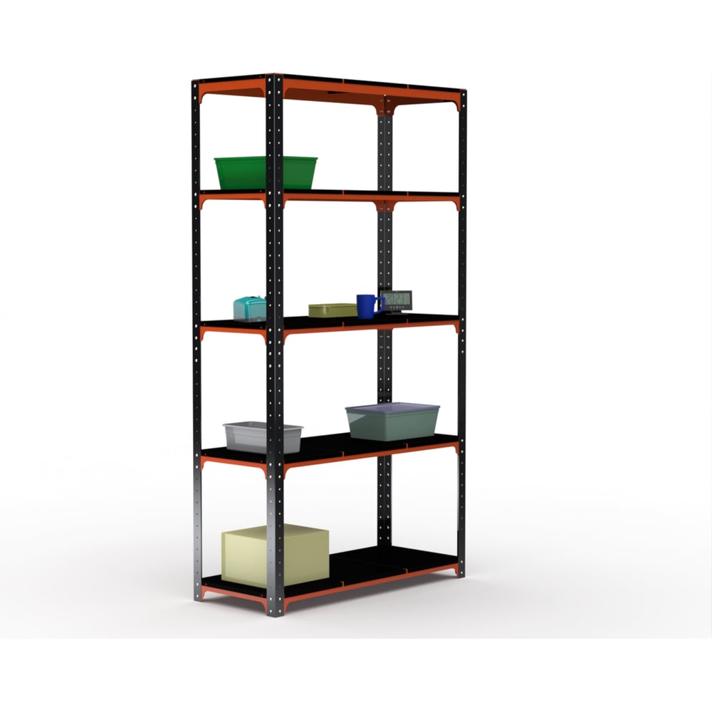 Стеллаж ООО Металекс Kit Comfort 2400х900х400 мм, 5 полок, оранжево-чёрный 202707