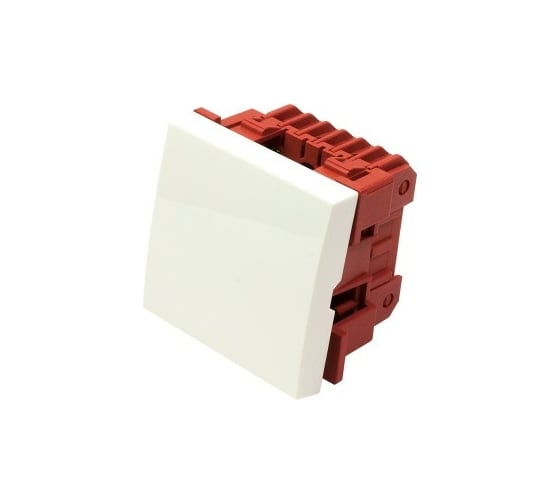 Изображение товара Выключатель 2-контактный LANMASTER одноклавишный, 45х45, белый LAN-EC45x45-S11-WH