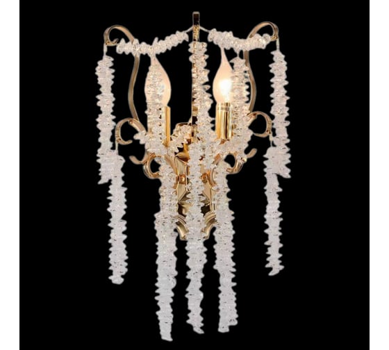 Изображение товара Бра РОСТОК 3566/2W GD золото/хрусталь 2x40W E14 h350, MIX23 988371921