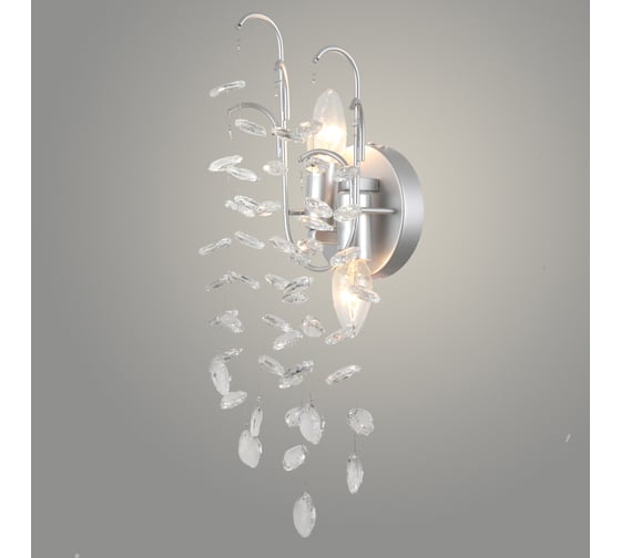 Изображение товара Бра РОСТОК 40225/2W SL серебро/хрусталь 2x60W E14 h378, SJNG23 988032474