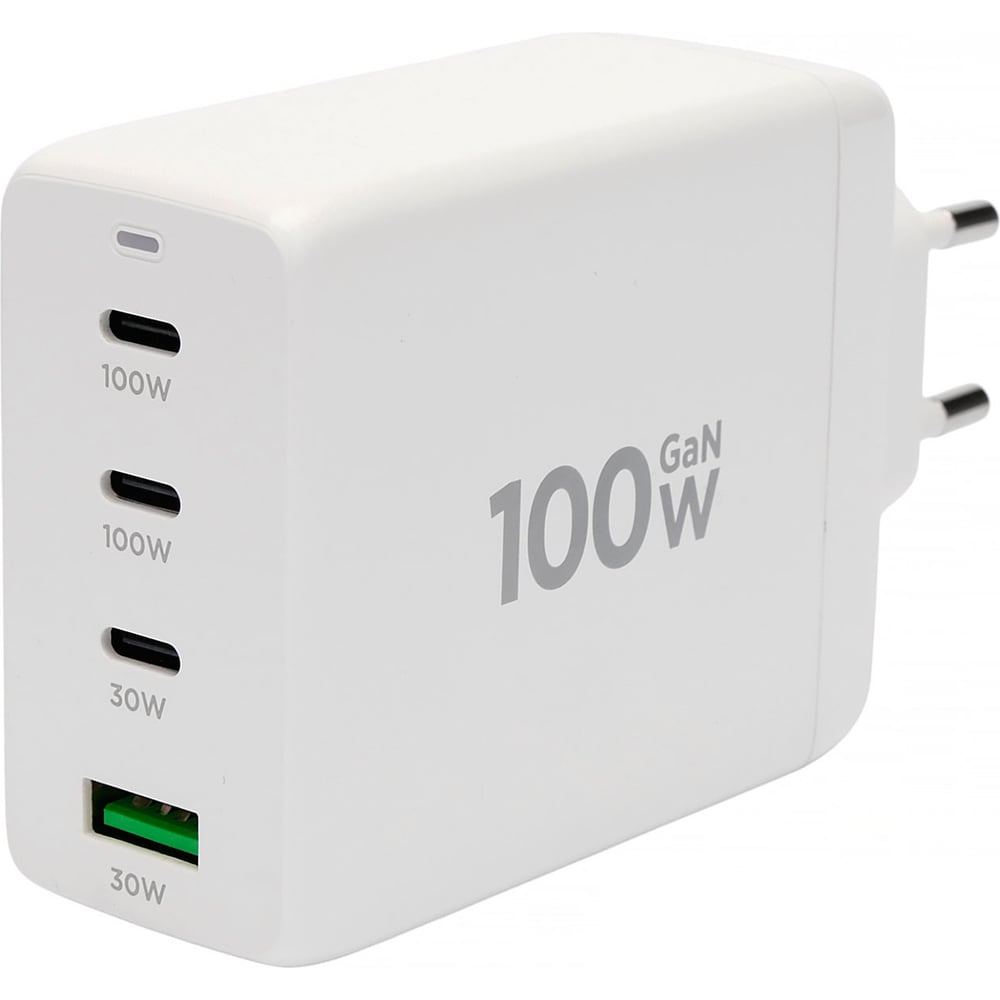 Изображение товара Зарядное устройство Cablexpert 100Вт GaN QC5.0 PD 3хType-C 1 USB белое