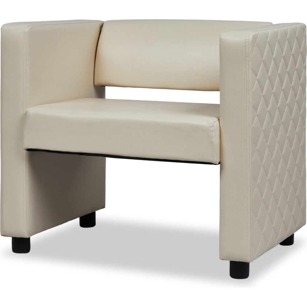 Изображение товара Офисное кресло Divan24 Берри из эко-кожи и рогожки, бежевое