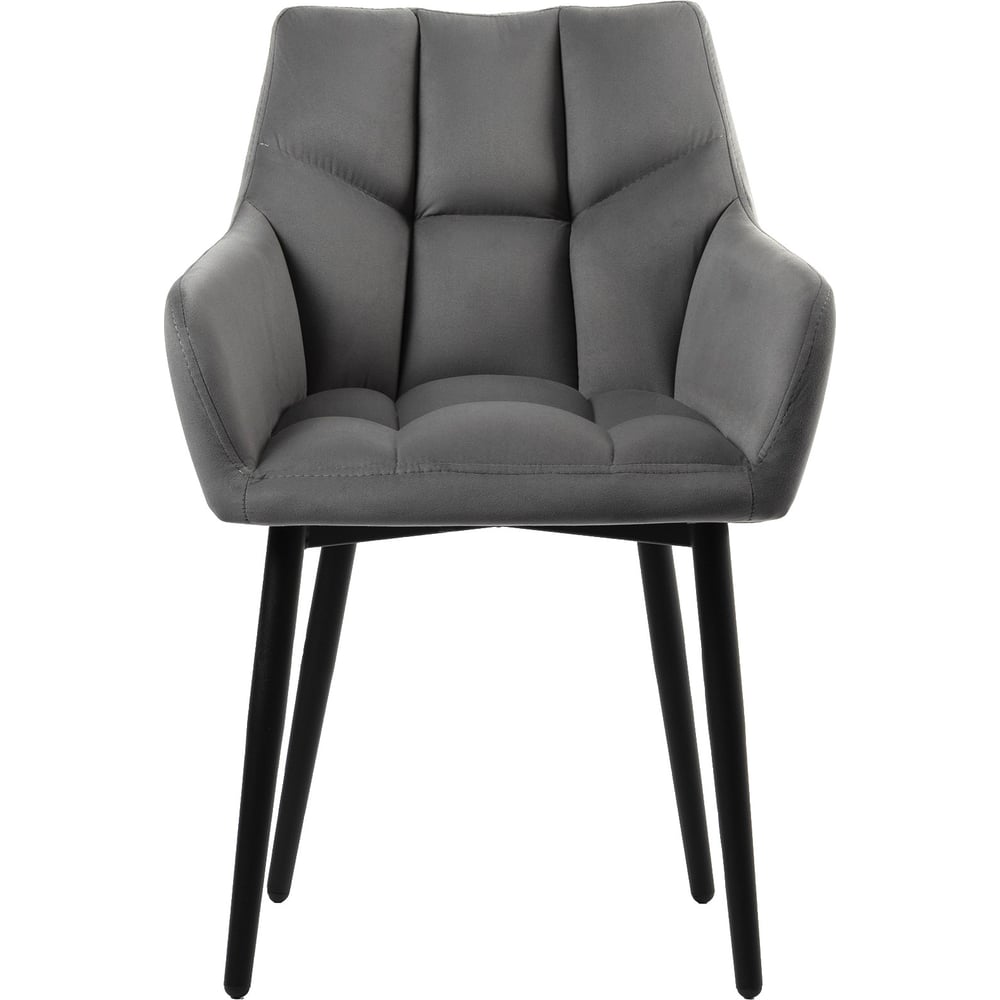 Изображение товара Комплект стульев Divan24 Милан Люкс велюр серый 2 шт для дома, гостиной, с подлокотниками мягкие, кухонные, обеденные 77000246