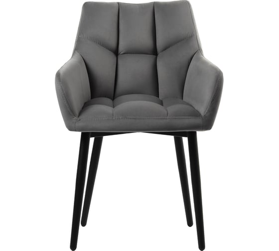Изображение товара Комплект стульев Divan24 Милан Люкс велюр серый 2 шт для дома, гостиной, с подлокотниками мягкие, кухонные, обеденные 77000246