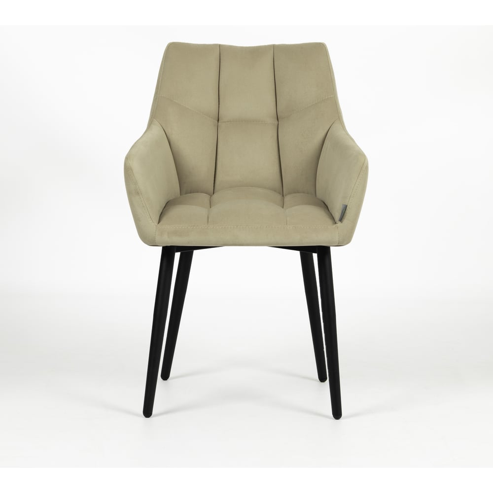 Изображение товара Стулья для кухни Divan24 Милан Люкс велюр бежевый 2 шт для дома, гостиной, с подлокотниками, мягкие, комплект стульев обеденных, 77400181