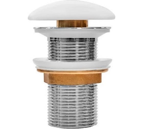 Изображение товара Донный клапан Milleau Clik-clak с керамической накладкой (матовый белый) для раковины без перелива PD1MW/OO