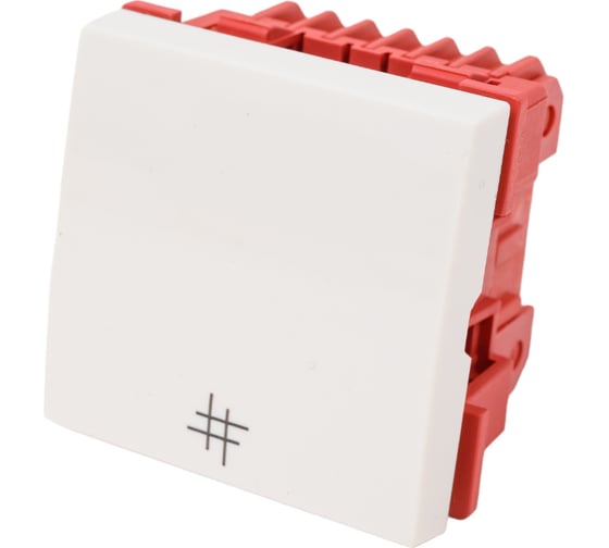 Изображение товара Выключатель 4-контактный LANMASTER одноклавишный, 45х45, белый LAN-EC45x45-S14-WH