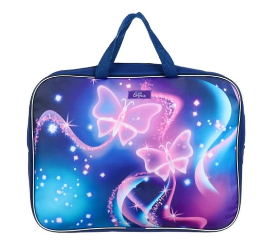 Изображение товара Папка Calligrata Бабочки с ручками для девочек текстиль А4 70 мм 350x270 мм 4820383