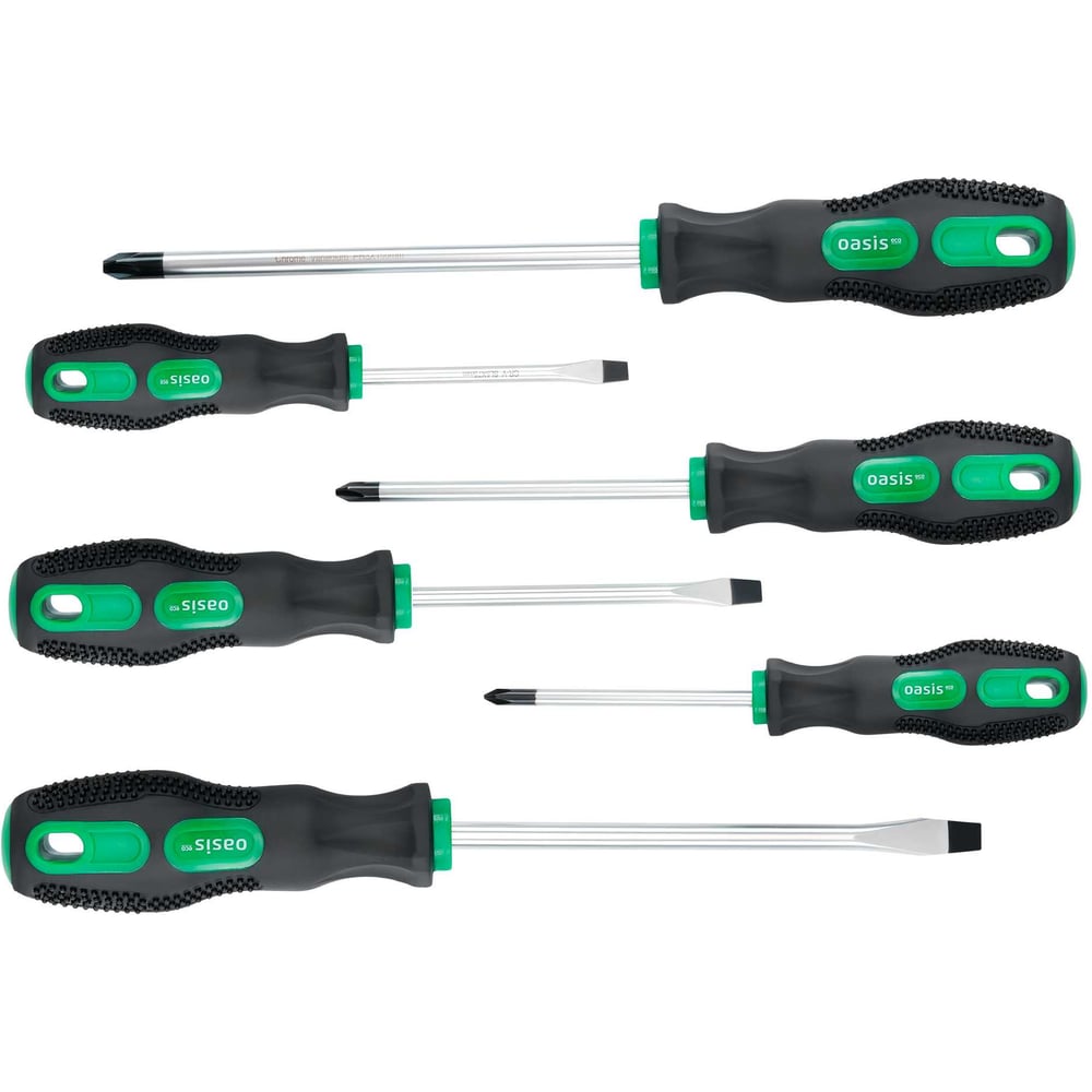 Изображение товара Набор слесарных отверток OASIS Eco, 6 шт, CRV, рукояти двойной компоненты