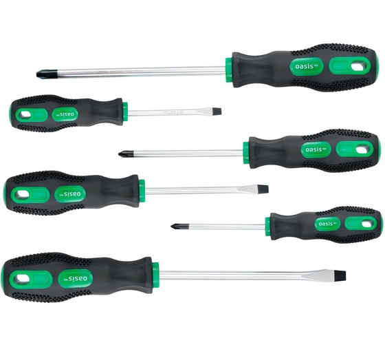 Изображение товара Набор слесарных отверток OASIS Eco (PH 1,2,3/SL 5,6,8) 103011206001