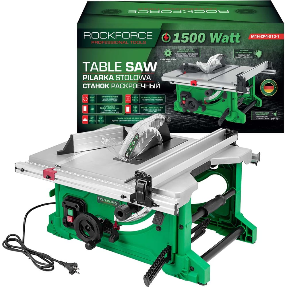 Изображение товара Станок раскроечный Rockforce 1500 Вт с диском 210х30х2,6 мм