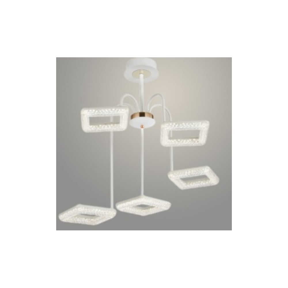 Изображение товара Люстра РОСТОК 6677/5C WH+FG белый с диммером и LED подсветкой 80W