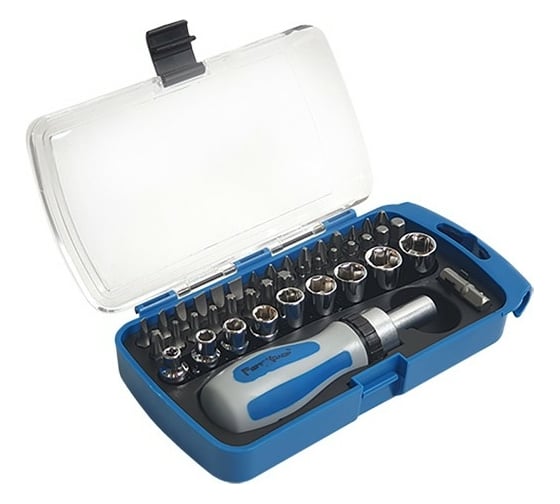 Изображение товара Реверсивная отвертка с набором бит и торцевыми головками РемоКолор 41 пр 33-4-314