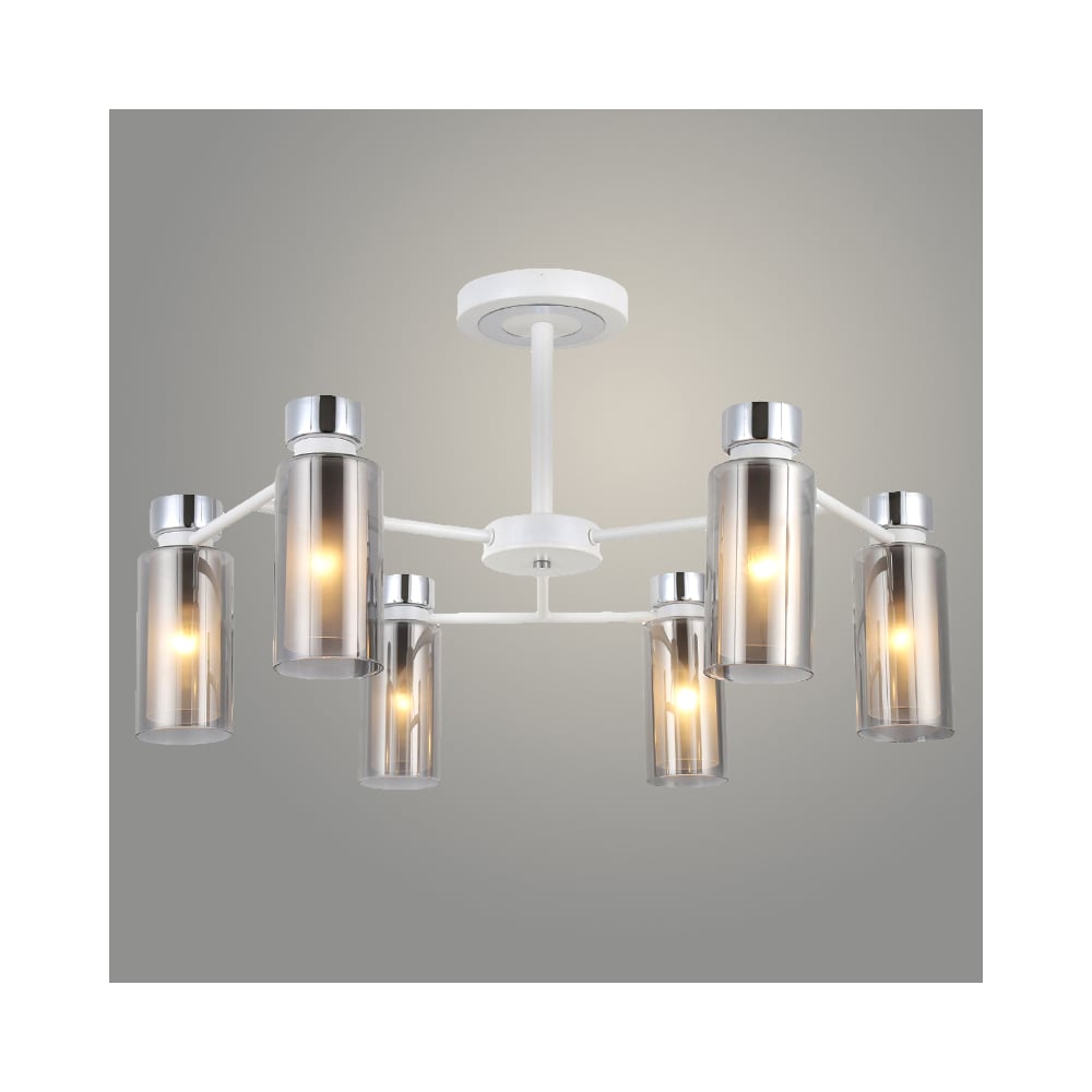 Изображение товара Люстра РОСТОК 74338/6 CH+WH, 6 ламп, 240 Вт, белая