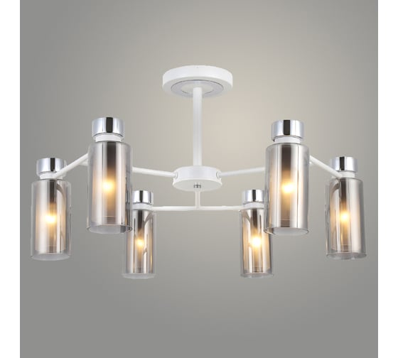 Изображение товара Люстра РОСТОК 74338/6 CH+WH хром/белый 6x40W E14 d690 h380, GNV23 988033799