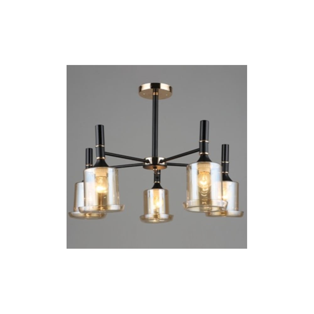 Изображение товара Люстра РОСТОК A3802/5 BK+FGD черный и золото 5x60W E27 декоративная потолочная