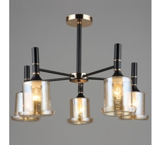 Изображение товара Люстра РОСТОК A3802/5 BK+FGD черный/золото 5x60W E27 d640 h450, QH22 988016106