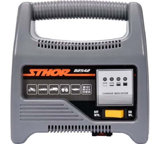 Изображение товара Зарядное устройство для аккумуляторов STHOR 12В/6А/90Ач LED 82542