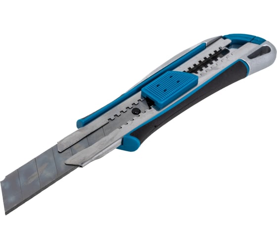 Изображение товара Резак с выдвижным лезвием РемоКолор Aluminium profi, обрез. Al корпус, автоматический фиксатор, 19-0-303