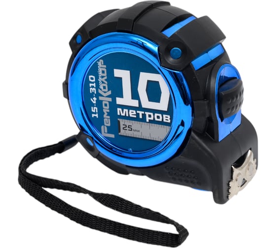 Изображение товара Рулетка РемоКолор RemoStar, обрезиненный корпус, усиленная лента, автостоп, 10мх25мм, 15-4-310