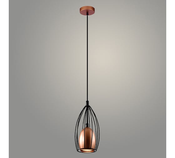 Изображение товара Подвес РОСТОК 23665/1HQ BK+COP черный/медь, 1x25W, GU10, h900, WAN23 988032446