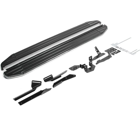 Изображение товара Пороги на автомобиль Rival Premium для Geely Emgrand X7 I рестайлинг 2018-н.в., 173 см, 2 шт., алюминий A173ALP.1904.1