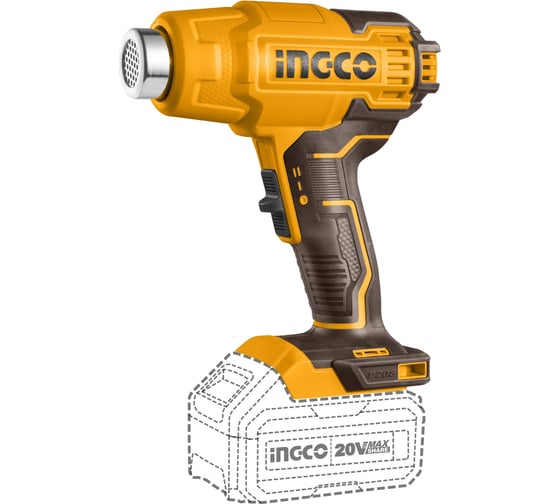 Изображение товара Фен аккумуляторный INGCO 20 В, SUPER INDUSTRIAL, 1xАКБ 4.0Ач и ЗУ кейс HGLI20025