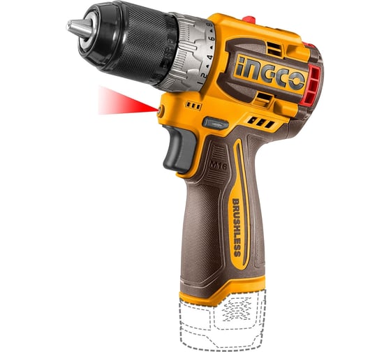 Изображение товара Аккумуляторный бесщеточный шуруповерт INDUSTRIAL 16 В 60 Нм 22+1 INGCO CDLI16682