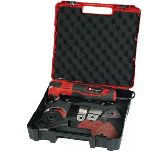 Изображение товара Многофункциональный инструмент Einhell TE-MG 350 EQ, 350вт, 22-40 тыс/мин, 3гр, Quick, конст.элка, набор оснастки, кейс 4465155