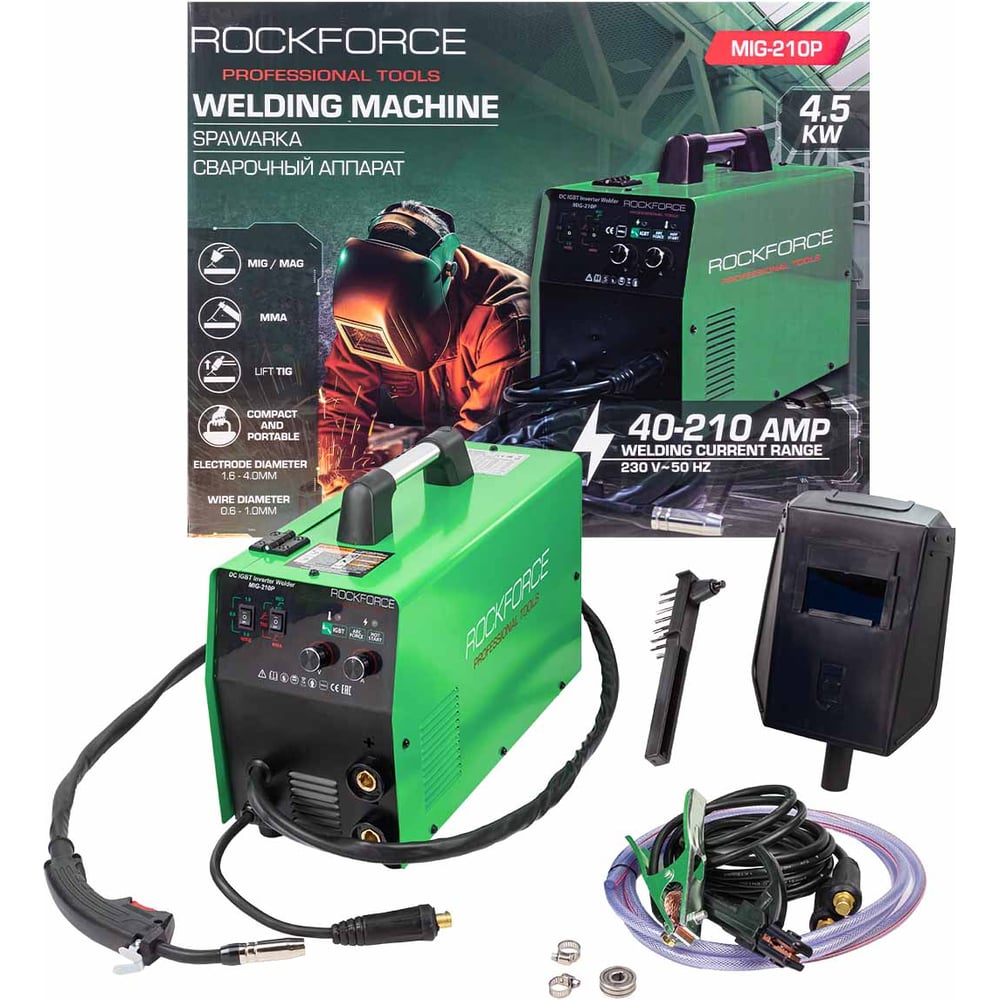 Изображение товара Сварочный аппарат Rockforce RF-MIG-210P 4.5 кВт для полупрофессионального использования