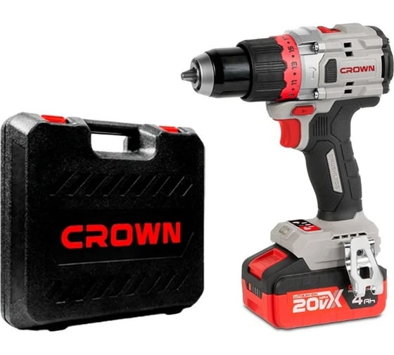 Изображение товара Дрель-шуруповерт ударная аккумуляторная Crown BL CT21127HMX-4 BMC