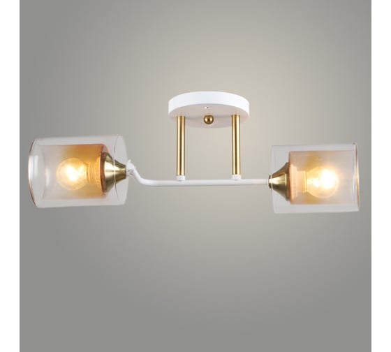 Изображение товара Люстра РОСТОК K2252/2 WT+COP белый/медь 2x60W E27 d450 h170, QH24 988385361