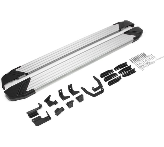 Изображение товара Пороги на автомобиль Rival Silver для Hyundai Palisade 2020-н.в., 193 см, 2 шт., алюминий F193AL.2311.1