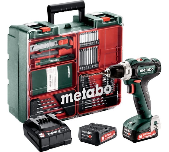 Изображение товара Аккумуляторная дрель-шуруповерт Metabo PowerMaxx BS 12 Set 601036870