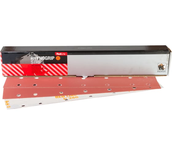 Изображение товара Полоска RHYNOGRIP (50 шт; 70х420 мм; Р280; 14 отверстий) INDASA 00885