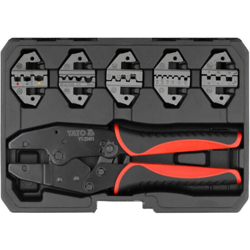Изображение товара Пассатижи для обжима и зачистки проводов YATO 6 предметов с пластиковым кейсом