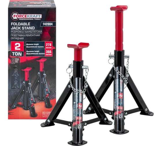 Изображение товара Подставка ремонтная складная Forcekraft 2т (h min 278мм, h max 366мм) (к-т 2шт.) FK-T42004 (61245)