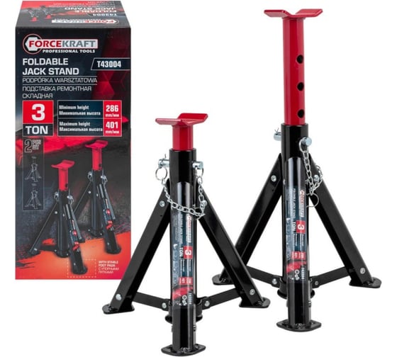 Изображение товара Подставка ремонтная складная Forcekraft 3т (h min 286мм, h max 401мм) (к-т 2шт.) FK-T43004(61247)